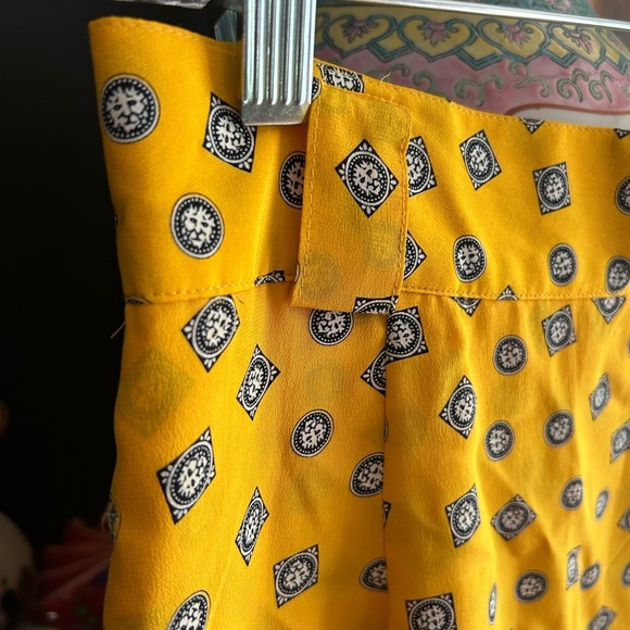 Jones New York High Waist Mustard Patterned Midi Skirt 12 Vintage - Picture 10 of 16